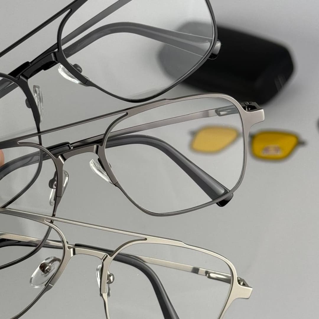 Óculos Magnético de Titânio com Garantia de 1 ano ( COLOQUE SUA LENTE DE GRAU ) - Lentes com proteção UV e UVA